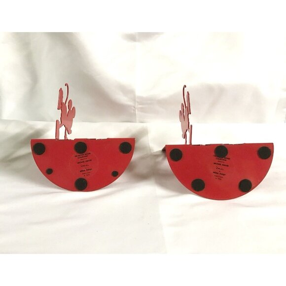 Disney Mickey Mouse Collection -Red Die Cut Bookends(2) Bubble Defect On One - Picture 7 of 9